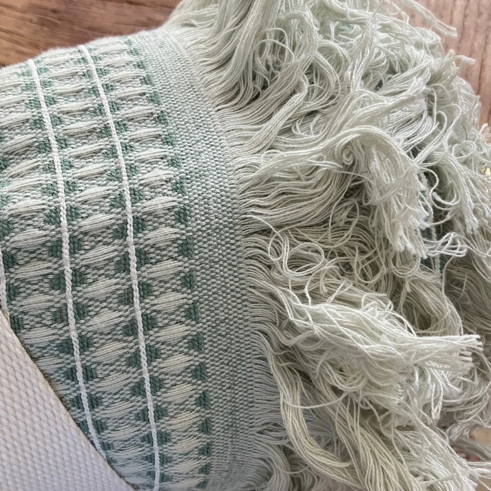 Hearth & Hand Green and White Oversized Blanket